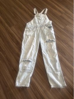 Light denim overalls