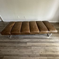 Leather Tufted Bench Like New