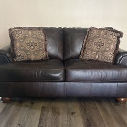 Genuine, Leather Loveseat