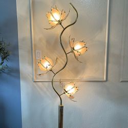 MID CENTURY PINK LOTUS LAMP