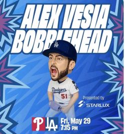 Los Angeles Dodgers goggle head Alex Vesia Los Angeles Dodgers Bobblehead