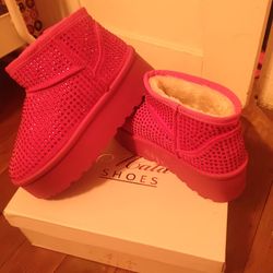 Hot Pink warm Boots