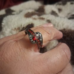 14k Ruby black ring