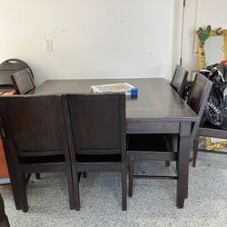Wood Table And Chairs