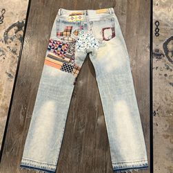 Blue Patchwork Mnml Denim