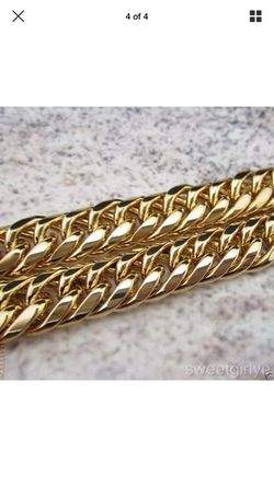 18 karat 24 inch 10mm wide gold filled chain new