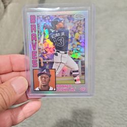 Ronald Acuna Jr.  Topps Chrome Holo Baseball Card 