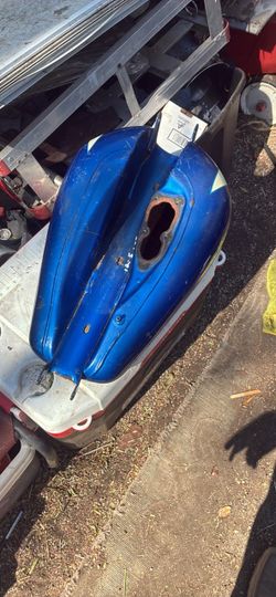 Blue Motorcycle Fuel Tank