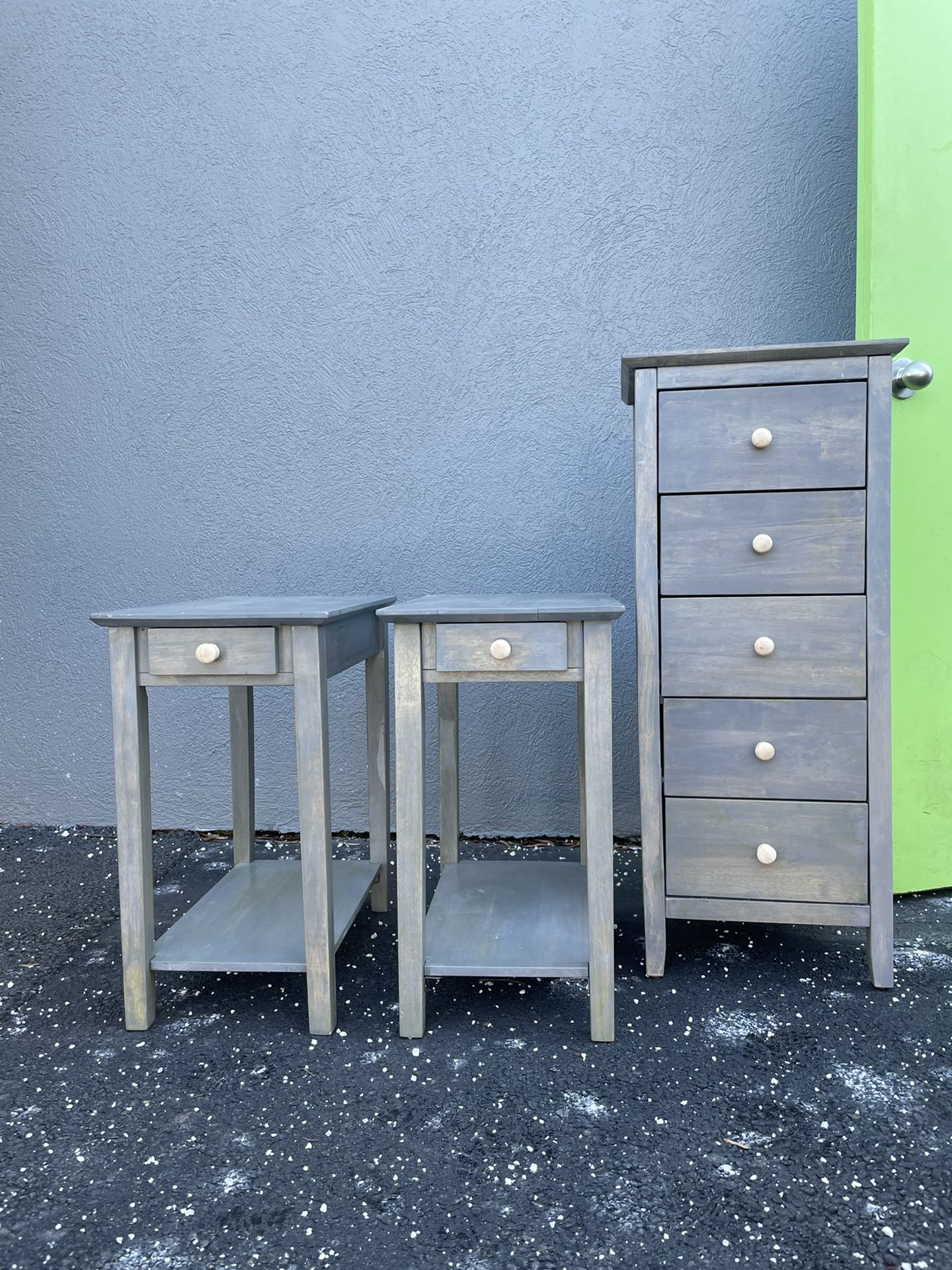 Lingerie Chest/Cabinet & 2 End/Side Table Matching Bedroom Set