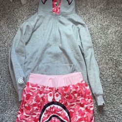 Bape Jacket And Shorts Set