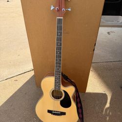 acoustic-electric bass guitar