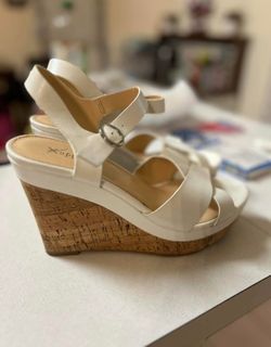 White Wedges Size 9