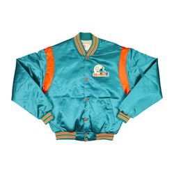 Vintage Swingster NFL Miami Dolphins Satin Bomber Jacket  - Size Medium