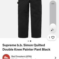 Supreme B B Simon Pants Size 30