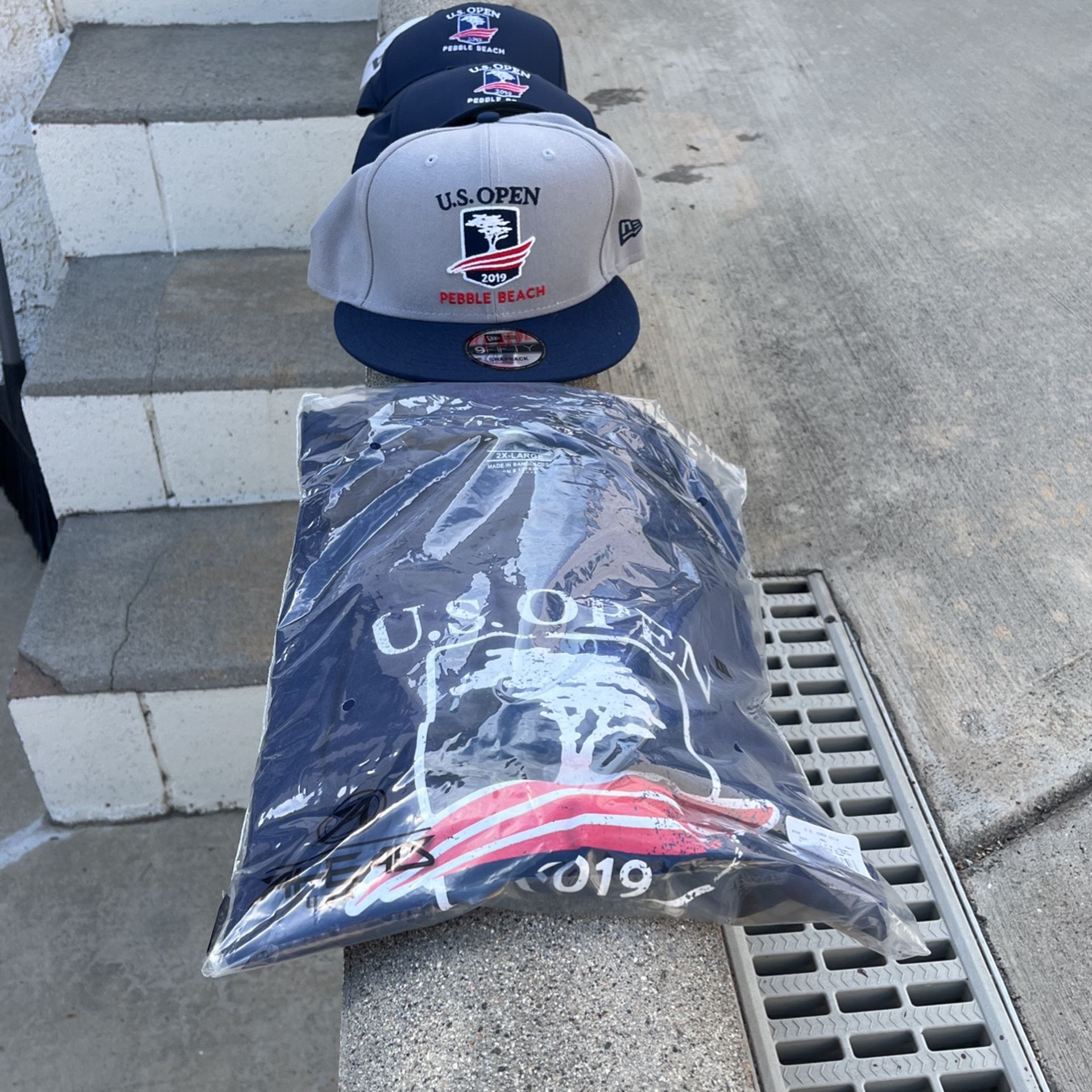 2019 US Open Golf Pebble Beach 1T-shirt/1 Hat = $30, 1 Tee/2 Hats = $40, All 4 For $50 NEW! 2 Hats Are Unisex