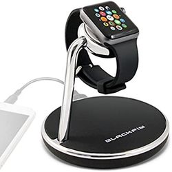 Black Fin Charging Stand for Apple Watch, Black/Sliver
