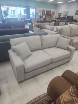 Light Gray Microfiber Sofa with Clean Lines