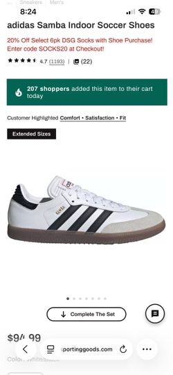 Adidas Samba Indoor Soccer Shoes size 6