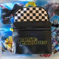 Universal Studios Fast & Furious Supercharged Checkered Mini Backpack NWT