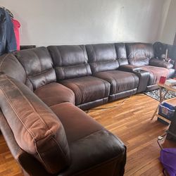 Sectional Sofa Couch/ 3 RECLINERS