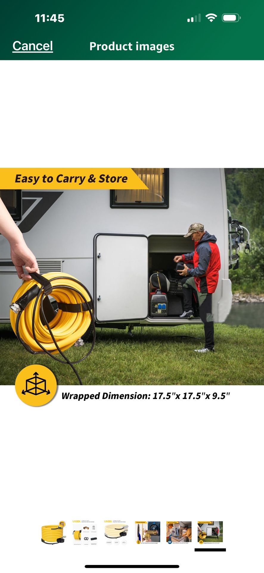 RV Camper 50 FT Heated Water Hose