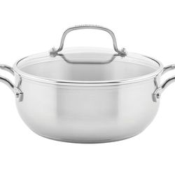 KitchenAid 71011 3-Ply Base Brushed Stainless Steel Casserole Dish/Pan with Lid, 4 Quart
