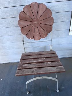 Anthropologie Patio Deck Chair Wood & Metal