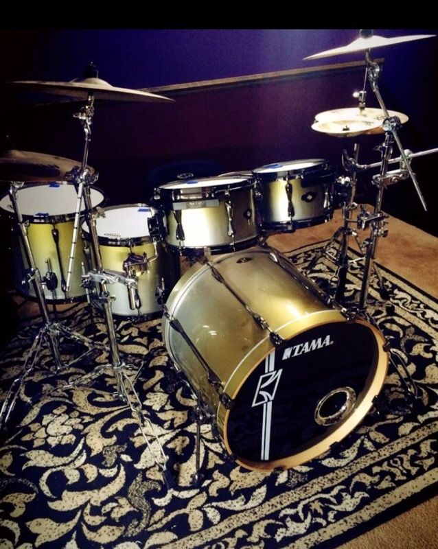 Tama superstar hyperdrive six piece fusion drum kit with Sabin & Zildjian symbols. The kit was only in studio never used on the road.