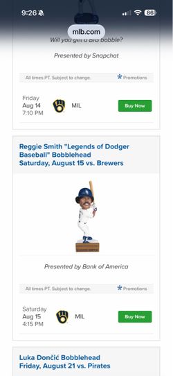 2026 Reggie Smith "Legends of Dodger Baseball" bobblehead