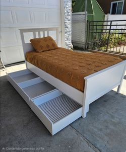 Twin SIZE BED WITH MATTRESS INCLUDED