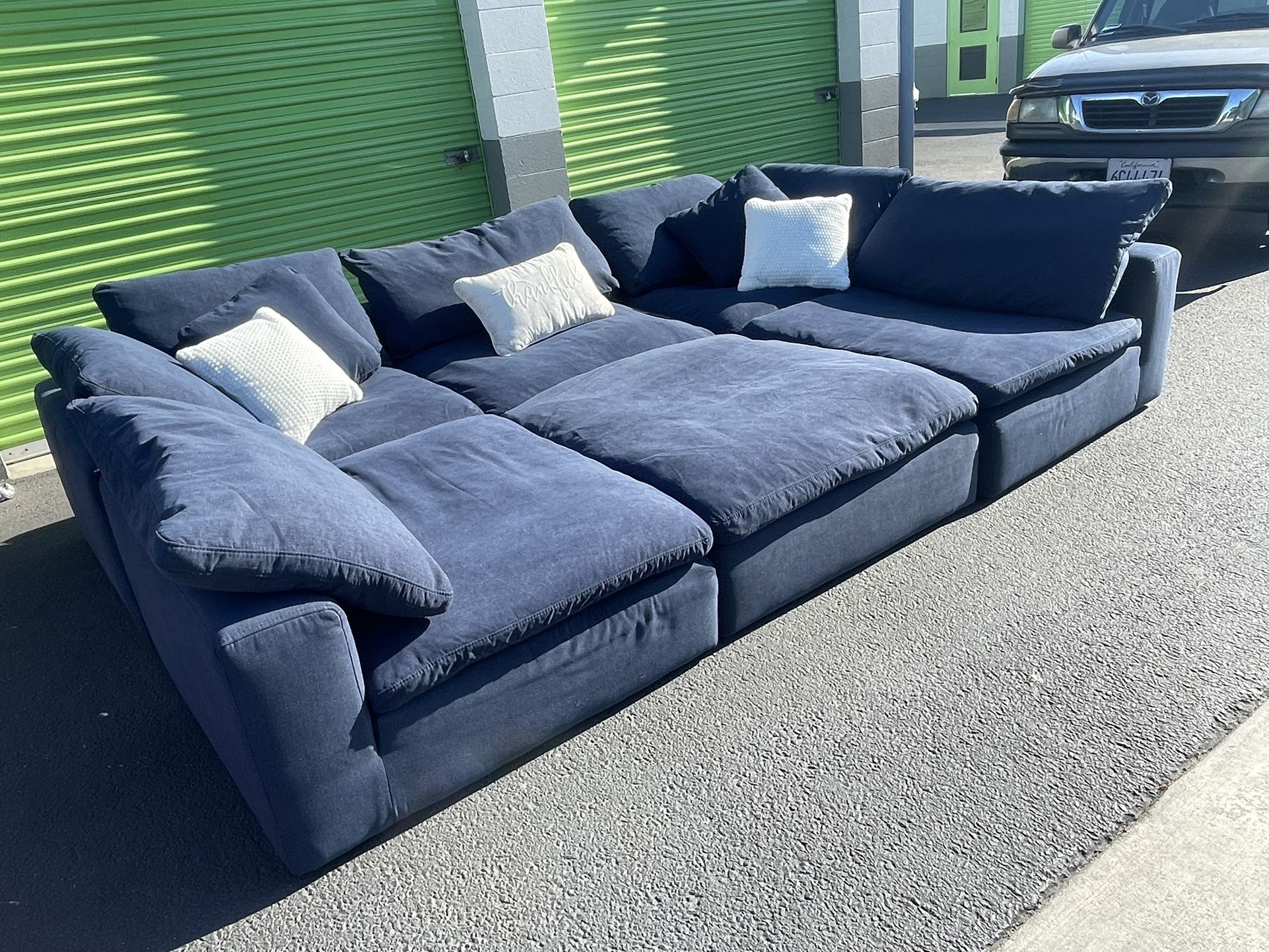 🚚6pc navy blue cloud sectional couch🚚