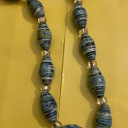 Handmade Paper Beaded Necklace