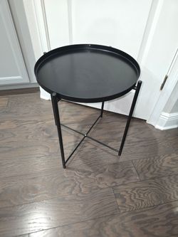 IKEA GLADOM Tray Table - Black Accent Side Table (Already Assembled)