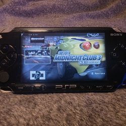 Playstation Psp Black 1000 Phat Mod--ded Video Game Console IPS screen upgrade