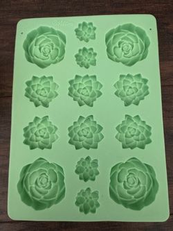Wilton Succulents soap mold Silicone, Mint, green color-14 Holes capacity