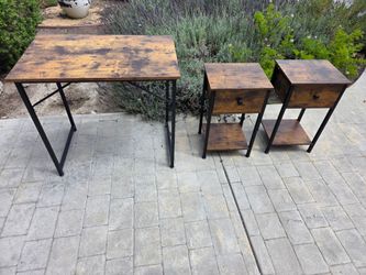 Table and nightstands