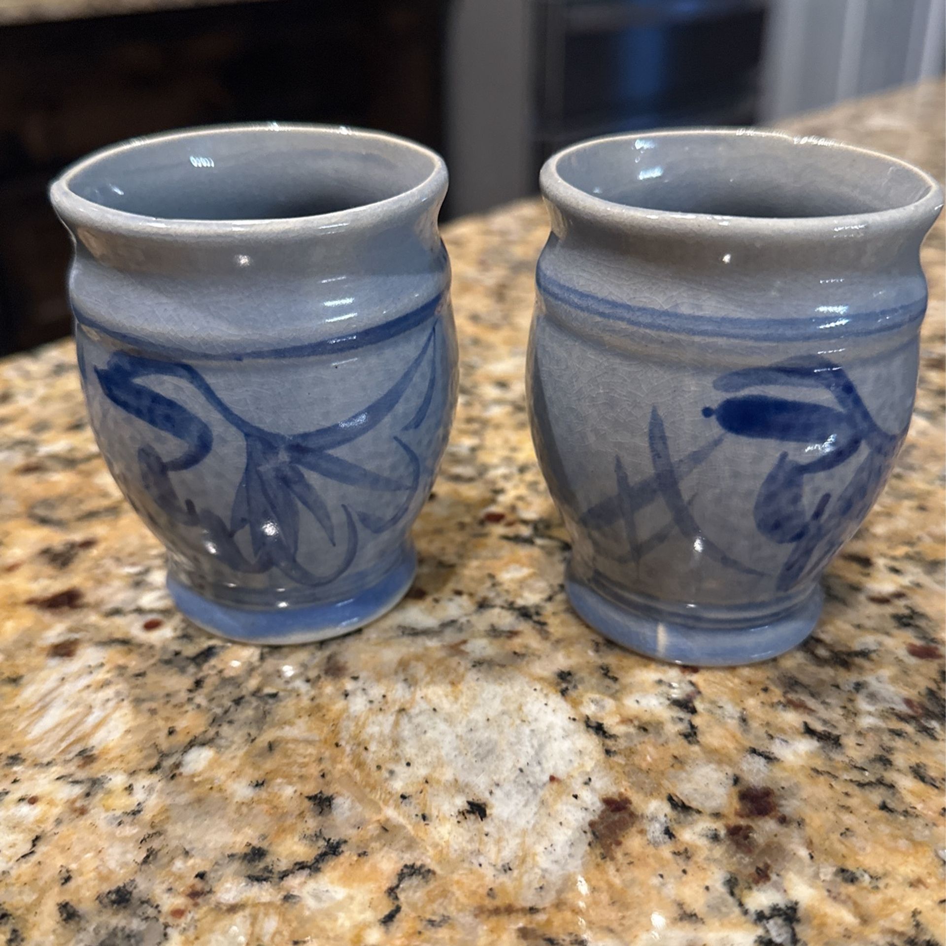 Cobalt Blue Salt Glazed German Stoneware - Mini Tumblers