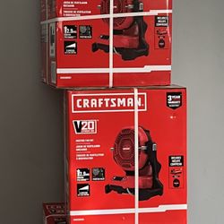 Craftsman 7.5” 20v 3 Speed Outdoor Red Misting  Fan With Battery And Charger Included