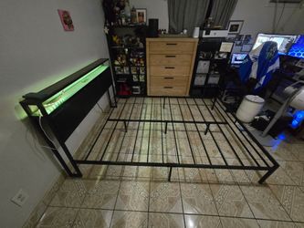 Queen Bed Frame W/ LED PRICE NEGOTIABLE!