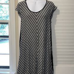 Black and Gray Striped Jersey Top/dress 