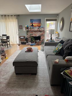 Free Living Spaces Gray Ottoman