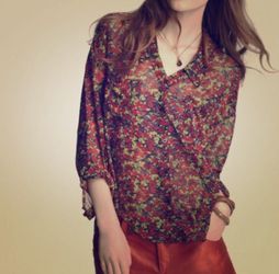 Free People floral blouse size large