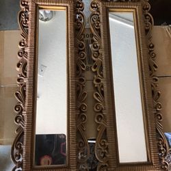 Vintage Syroco Mirror Caramel Wall Hangers.    21x7
