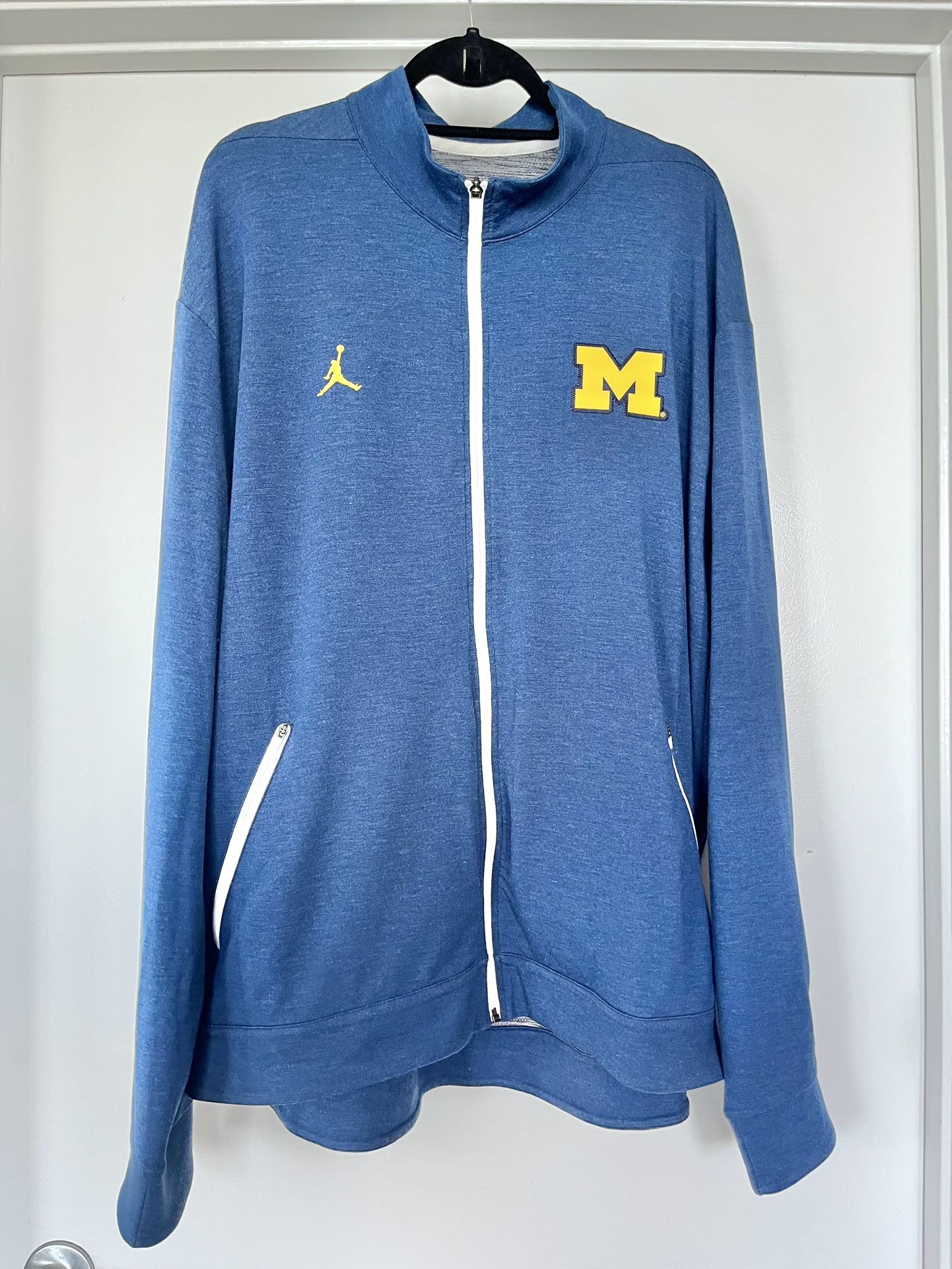 Nike Michigan Wolverines Jordan Full Zip Jacket Mens 3XL DriFit Navy 843449 EUC