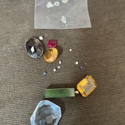 $30 Loose Gem Stones Tiny To Large blue green yellow tan, Jade aquamarine topaz colors moissanite tiny diamond jeweler Ring collector 
