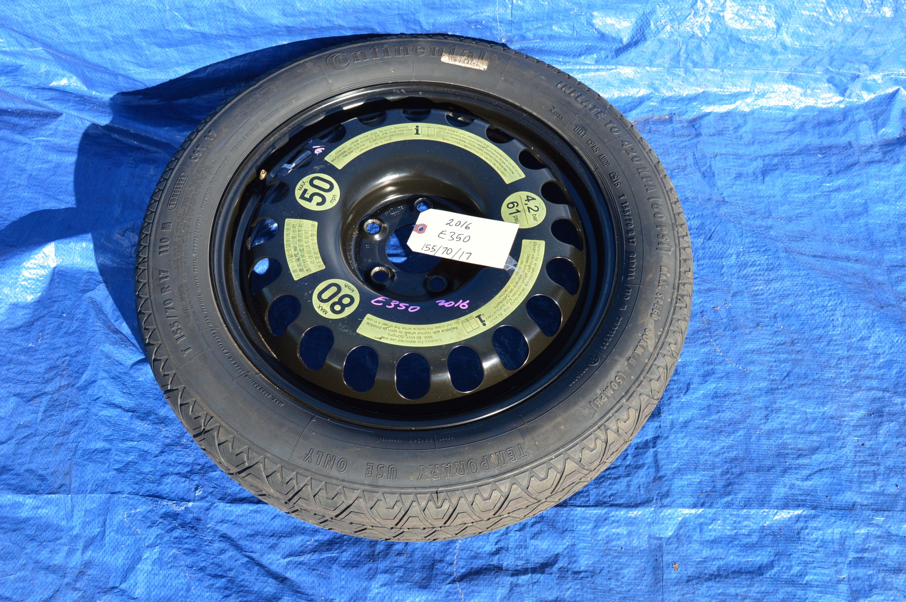 16-17 Mercedes Benz E350 OEM spare tire donut wheel 155/70/16
