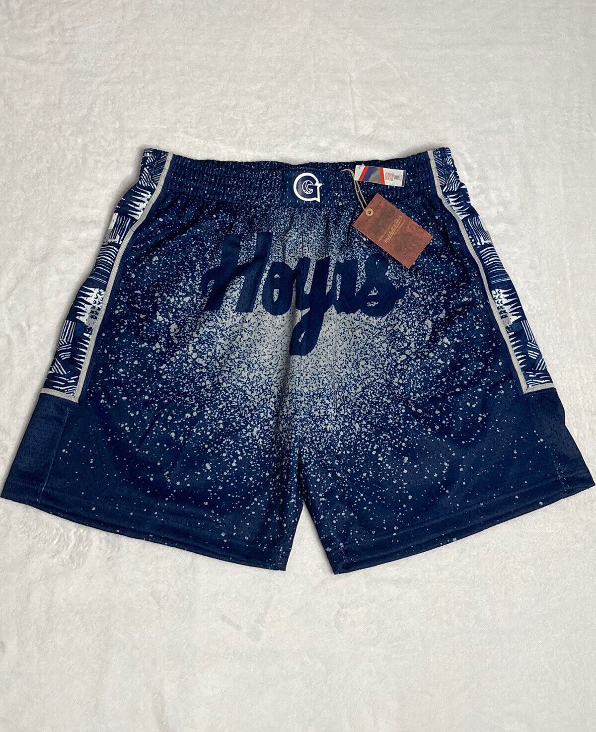 Georgetown Hoyas NCAA Mitchell & Ness Spray Paint Swingman Shorts Men’s Size L