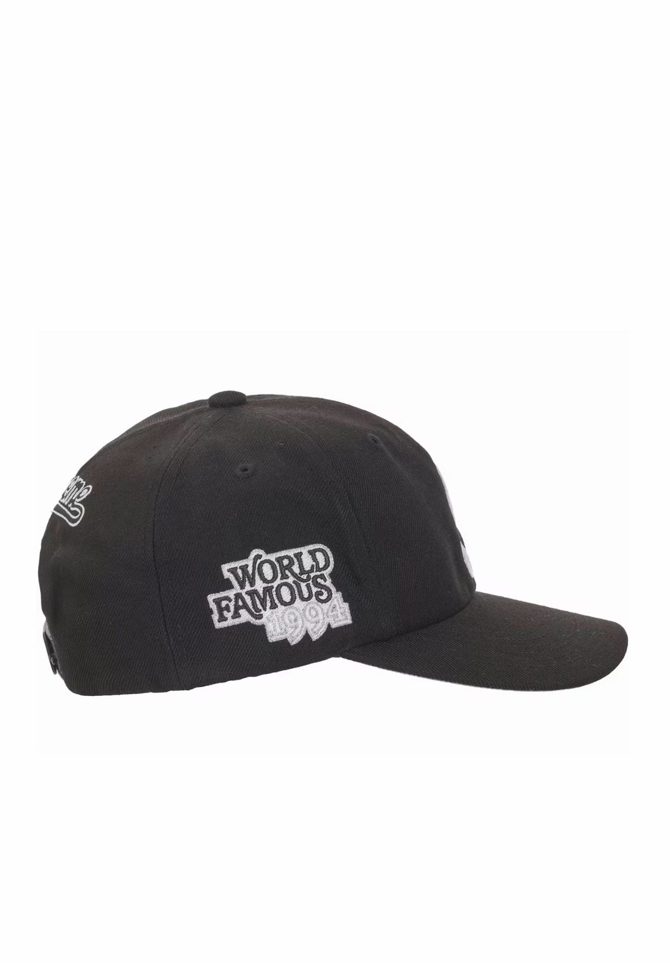Supreme World Famous S Logo 6 panel Hat Black