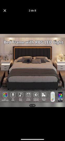 LED full bed frame 