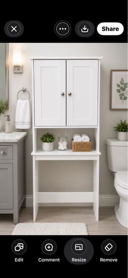 White Over-the-Toilet Storage Cabinet